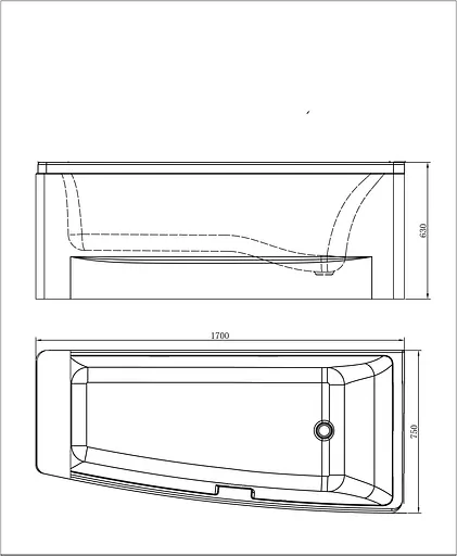 Ванна акриловая Volle 170x75 TS-102/R - фото 2