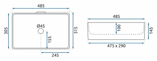 Умивальник Rea Berta 48 накладний white REA-U5098, Білий - фото 6