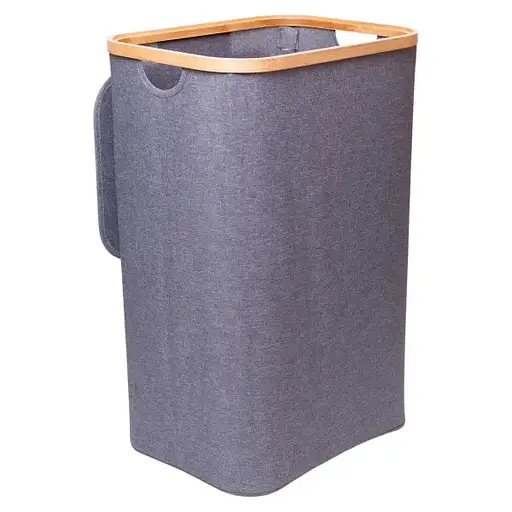 Кошик для білизни Yiwu HP-41-16 текстильний 40х30х60 см з кришкою  - фото 3