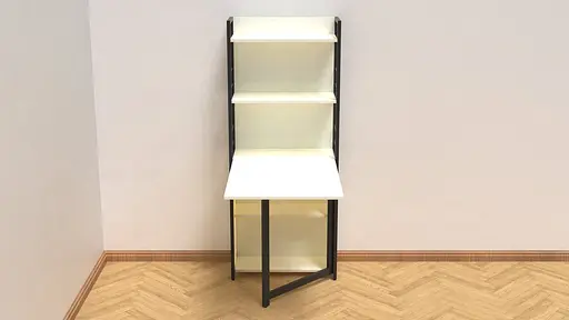 Стол книга с этажеркой Практик 2 Ferrum-decor 1555x640x990 Черный металл ДСП Белое 16 мм (FRD-104625) - фото 6