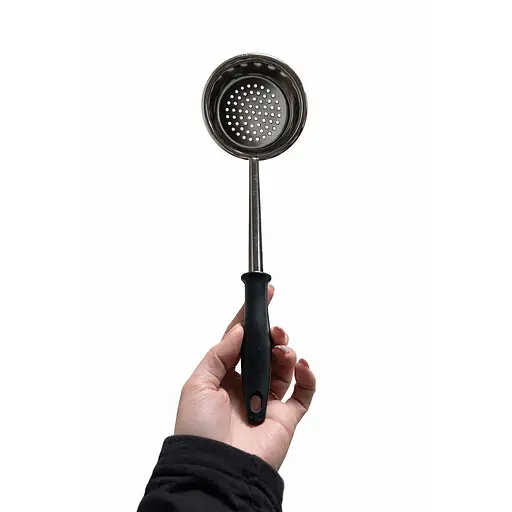 Шумівка-сито з нержавіючої сталі з великими отворами з ручкою 29.5 см Сріблястий 88144 - фото 3