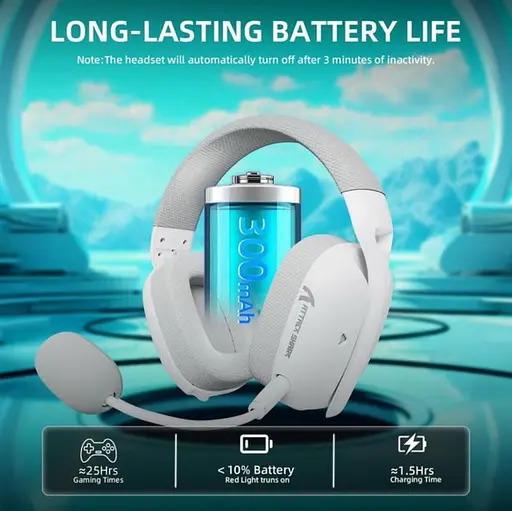 Навушники бездротові ігрові ATTACK SHARK L80PRO l 80 PRO white - фото 3