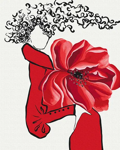 Картина за номерами на підрамнику Brushme Червона фантазія Lunatart