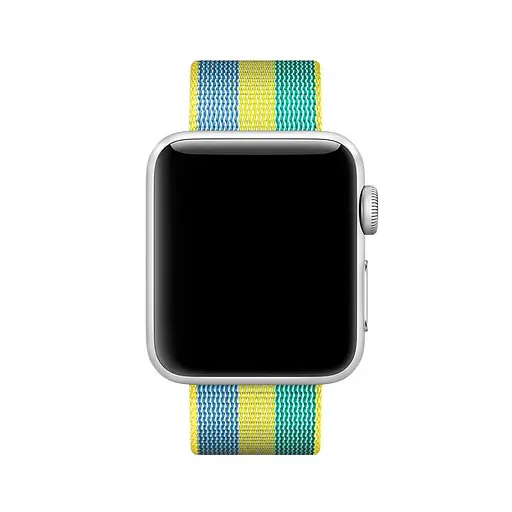 Ремінець Creasted для годинника Apple Watch 42 мм 44 мм нейлоновий з пряжкою, Blue-yellow-green - фото 2