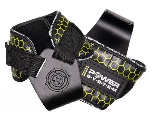 Крюки для тяги на запястье Power System PS-3360 Hooks V2 Black/Yellow L (PS_3360_Black/Yellow L) - фото 1