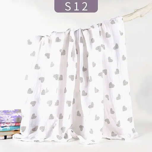 Набор муслиновых детских пеленальных одеял OldBro комплект из 2 шт. размер 100х120 см заяц/сердечко - фото 4