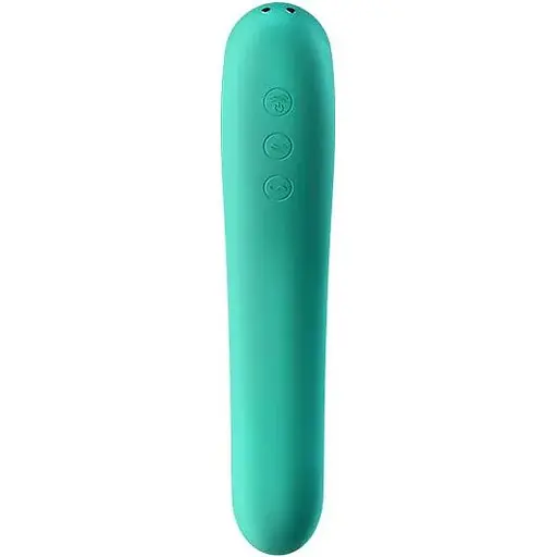 Вакуумний стимулятор із вібрацією Satisfyer Dual Kiss Green - фото 3