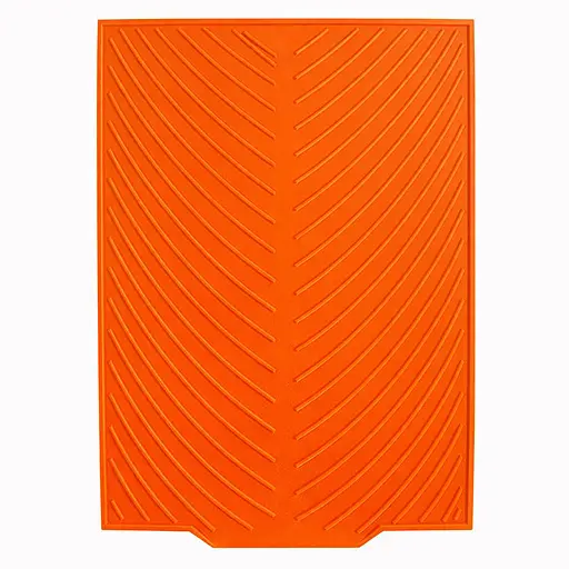 Силіконовий килимок для сушіння посуду зі зливом підставка-килимок для мокрого посуду 42х33 см Жовтогарячий Помаранчевий 88194 - фото 1