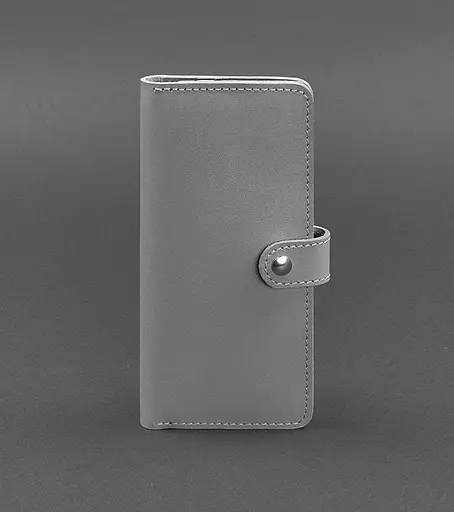Кожаное портмоне 7.0 серое - фото 1