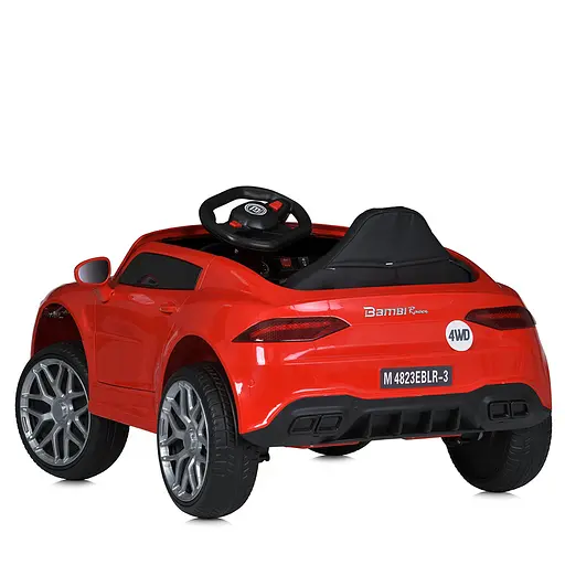 Електромобіль дитячий Bambi Racer з екошкіряним сидінням пультом 2.4G та амортизаторами червоний - фото 4