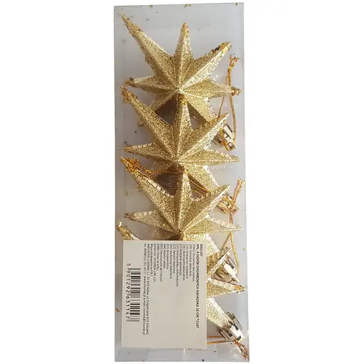 Украшение-подвеска Chomik Звезды 9 см 4 шт. золота (5901292631147_2) - фото 4