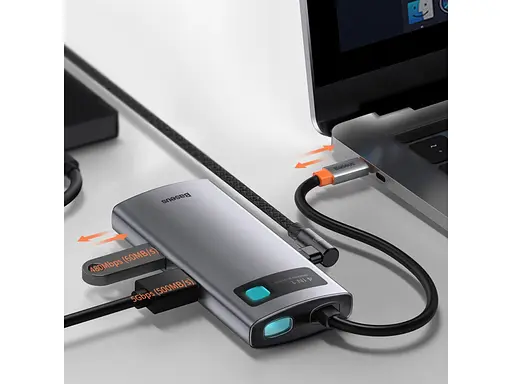 Переходник Usb-хаб Baseus Type-C Metal Gleam Series 4-in-1 CAHub-CY0G - фото 3