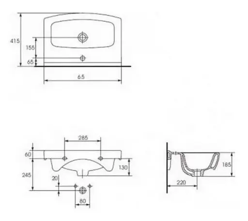 Умывальник мебельный Cersanit Cersania 65 см UN503-0202 30412 - фото 3