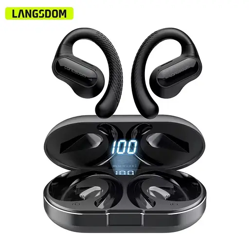 Бездротові спортивні bluetooth навушники Langsdom TS05 Open-Ear з спрямованим звуком і мікрофоном Black - фото 2