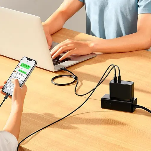 Блок питания сетевой адаптер Baseus GaN5 Pro Fast Charger 100 W (CCGP090201) черный - фото 8