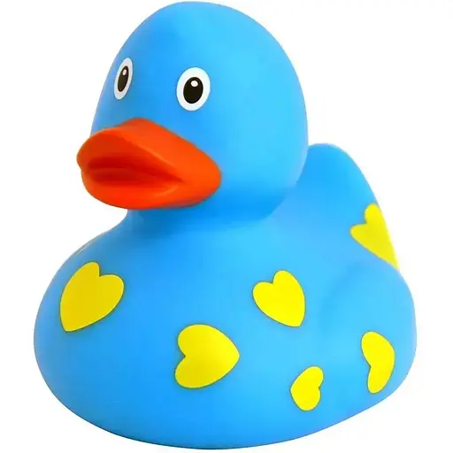 Утка FunnyDucks Голубая в сердечках (1042) - фото 2