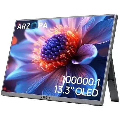 Монітор 13.3" Arzopa A3C Pro, Black, OLED, 1920x1080, 16:9, 1 мс, 60 Гц, 400 кд/м², 100 000:1, 178°/178°, 2хType-C, mini-HDMI, 2х1 Вт - фото 1