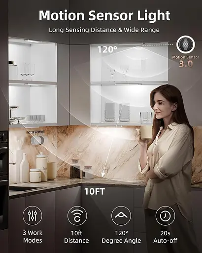 Светодиодный светильник для шкафов EZVALO беспроводная USB-зарядка с датчиком движения - фото 2