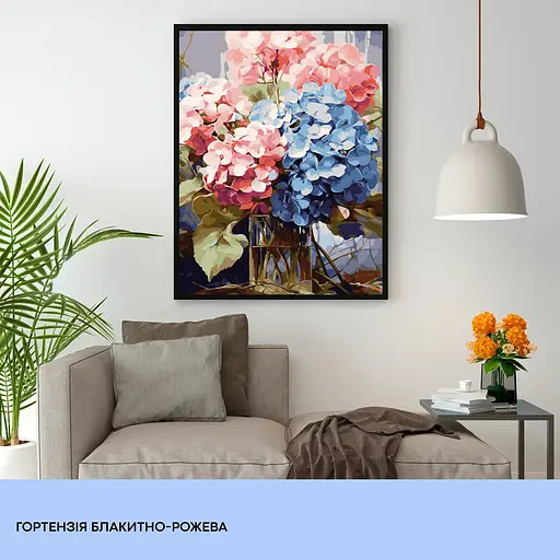 Набір для розпису по номерах "Гортензія блакитно-рожева" 40*50 см, IDEA2-GX47110, ТМ "99IDEAS" - фото 3
