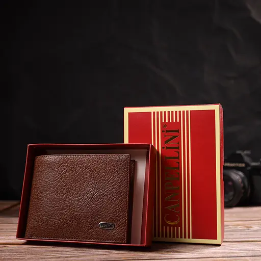 Мужской кожаный кошелек Canpellini 12х9.7х1 см acs0025691 - фото 8