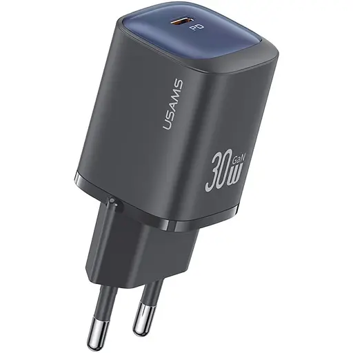 Сетевое зарядное устройство Usams US-CC251 GaN 30W Black (CC251TC01) [139648]