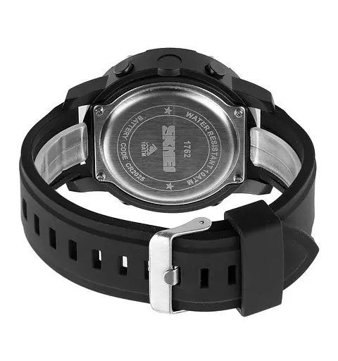 Мужские спортивные наручные часы Skmei 1762 водонепроницаемые (Черные) - фото 6