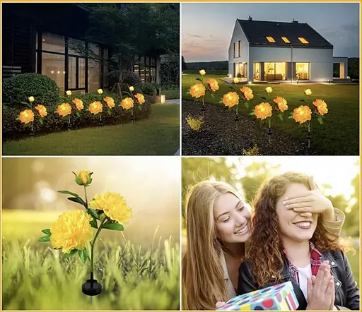 Світильники Sun Lamp садові на сонячній батареї квіти півонія 2 шт - фото 6