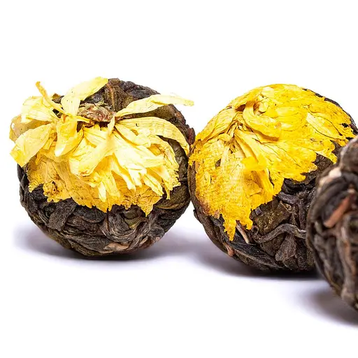 Шен Пу Эр Драконье Яйцо с Желтой Хризантемой, 2016 г. - 10 шт - фото 3