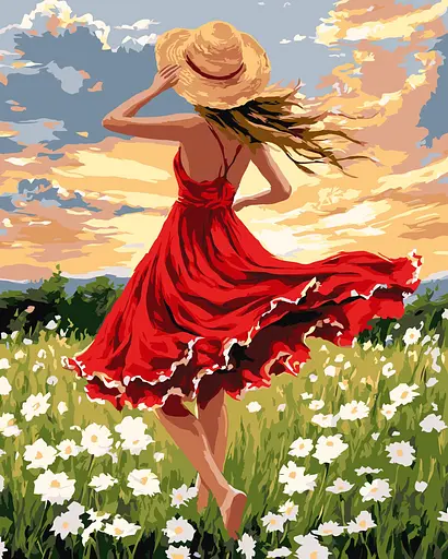 Набор для рисования по номерам "Танець в полі" Ideyka 40х50 см КНО8650