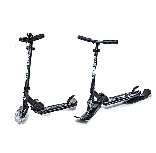 Самокат - снігокат 2 в 1 Scale Sports 65-75х50х11 см Чорний 000283508 - фото 3
