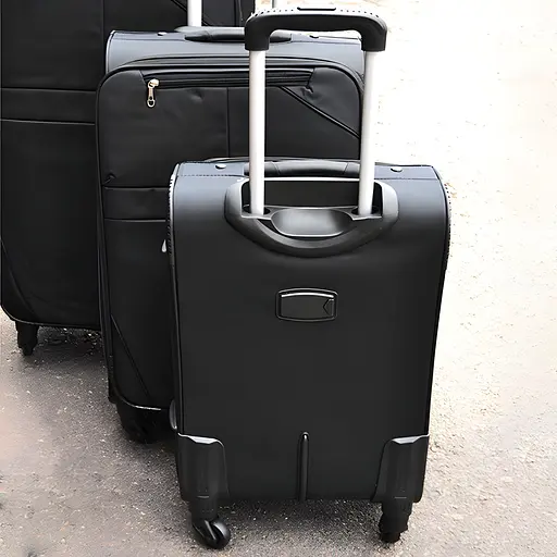 Набір тканинних валіз 3в1 з кодовим замком та телескопічною ручкою чорний (24-292) - фото 3