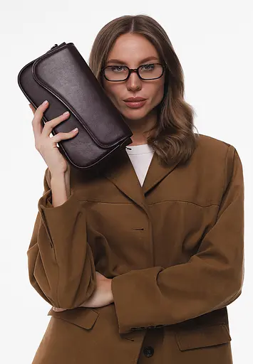 Женская кожаная сумка Nona бордовая краст - фото 6