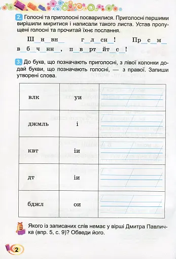 Українська мова та читання 2 клас. Робочий зошит - фото 3
