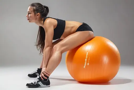 М'яч для фітнесу (фітбол) Power System PS-4011 Ø55 cm PRO Gymball Orange (PS-4011_55cm_Orange) - фото 6