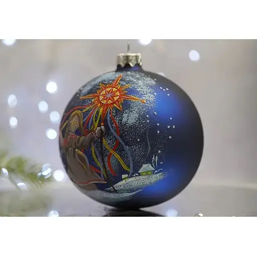 Ялинкова прикраса Санта Шоп Дівчинка-Мотанка різдвяна скло (4820001112450) - фото 3