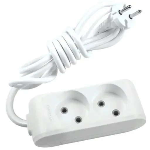 Подовжувач Panasonic X-tendia 2 гнізда, 5 м, з захистними шторками, сірий