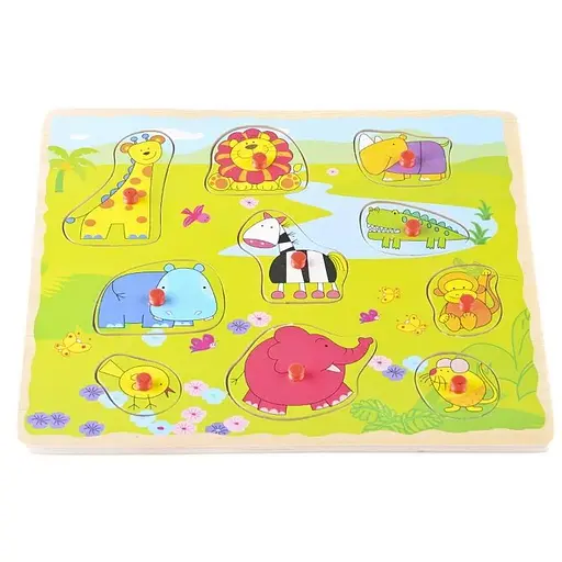 Игрушка для развития деревянный вкладыш Джунгли IE138