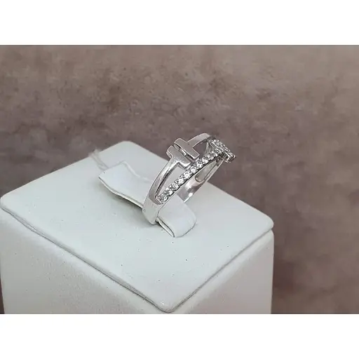 Серебряное кольцо Агни Таира с фианитами. 1615/1Р-CZ 16,5 - фото 3