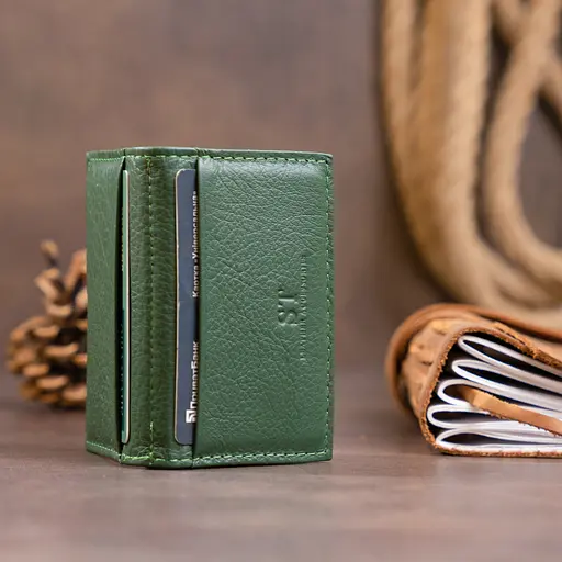 Женский кожаный кошелек-визитница ST Leather 10х6.5х1 см acs0015961 - фото 9