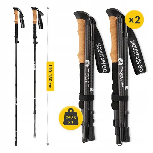 Трекинговые палки Mountain Goat Active 38-130 см Black (P-5905973404679) - фото 7