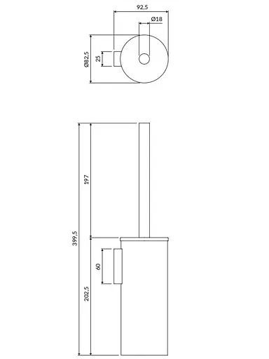 Ершик для унитаза Omnires Modern Project chrome MP60621CR, Хром - фото 3