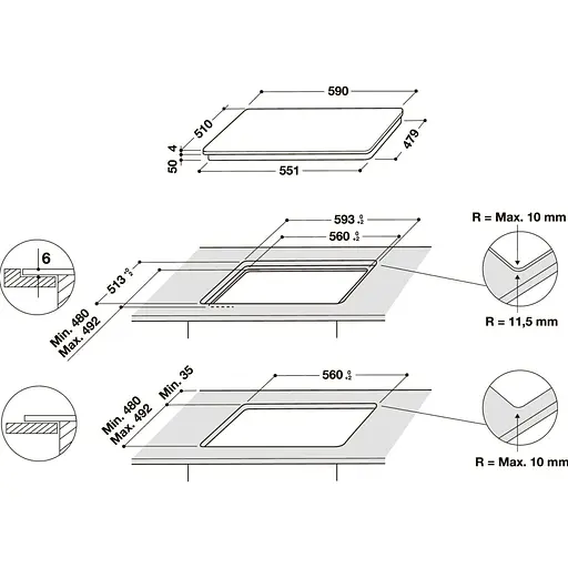 Варочная поверхность Whirlpool WS Q2160 NE индукционная [113288] - фото 10
