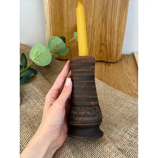 Свічник керамічний (глиняний) різьблений Декор - фото 2