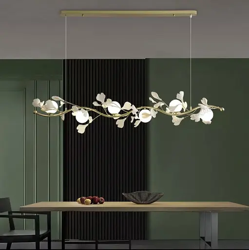 Підвісна видовжена люстра у флористичному мотиві | Арт. D 7370 L GD | Line F - фото 1