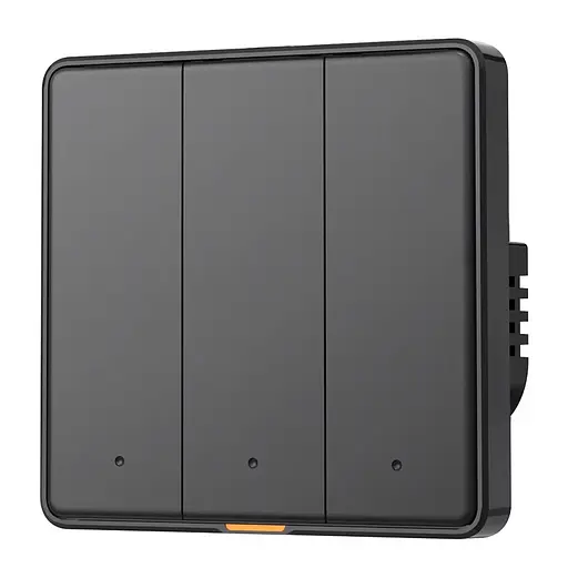 Вимикач механічний Tuya RF433 EU Wi-Fi на три лінії Чорний