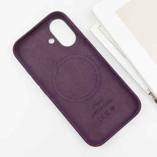 Чохол Epik Silicone case AAA with Magsafe and Animation button для Apple iPhone 16 Plus 6.7 Plum - фото 5