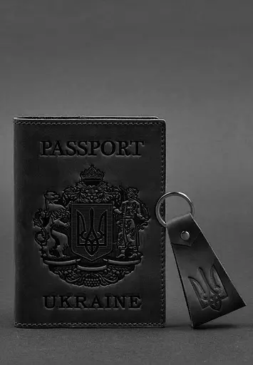 Подарочный набор кожаных аксессуаров с украинской символикой. - фото 3