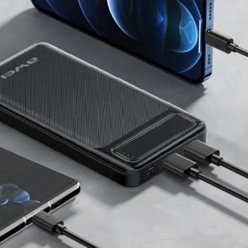 Павербанк AWEI P5K Pro 10000mAh с 2 USB портами, micro-USB и USB Type-C - фото 3