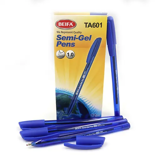Ручка масляная Beifa, 1 мм, синяя, 12 шт.
