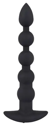 Анальний ланцюжок з вібрацією Black Velvets Rechargeable Beads 21 см (чорний)